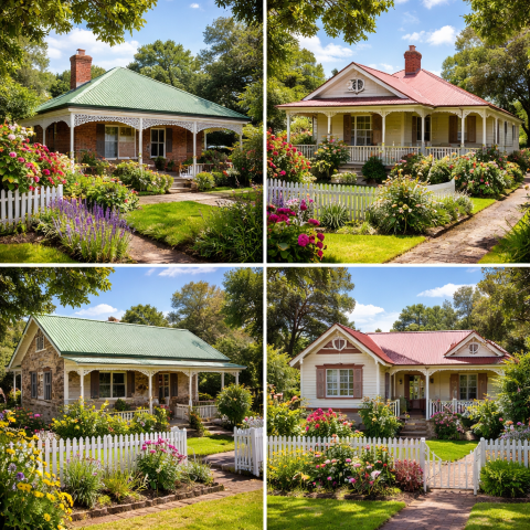 Montage of elevations of older Collie properties